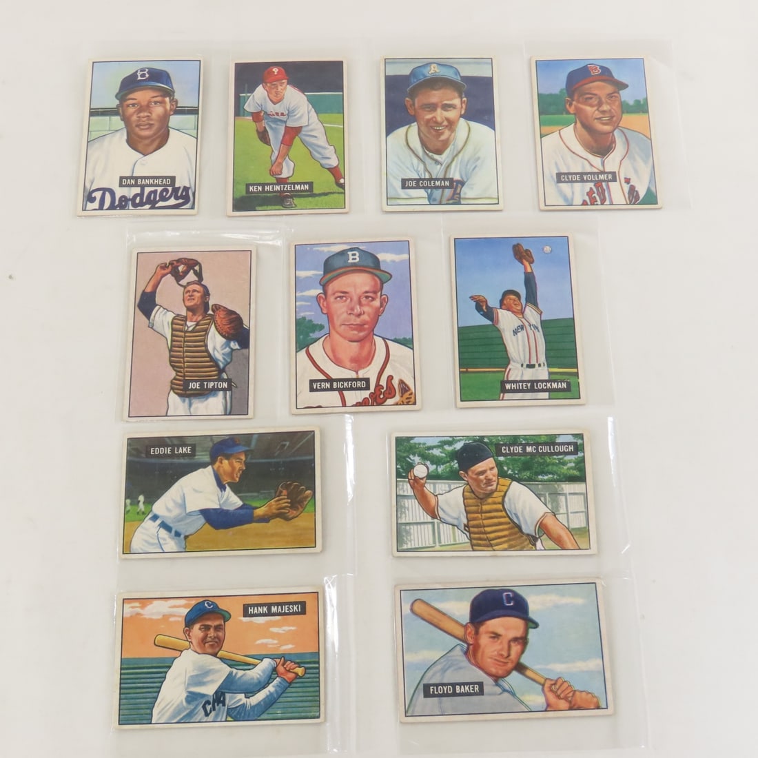 10 Sharp 1951 Crease Free Bowman Baseball Cards (1 of 19)