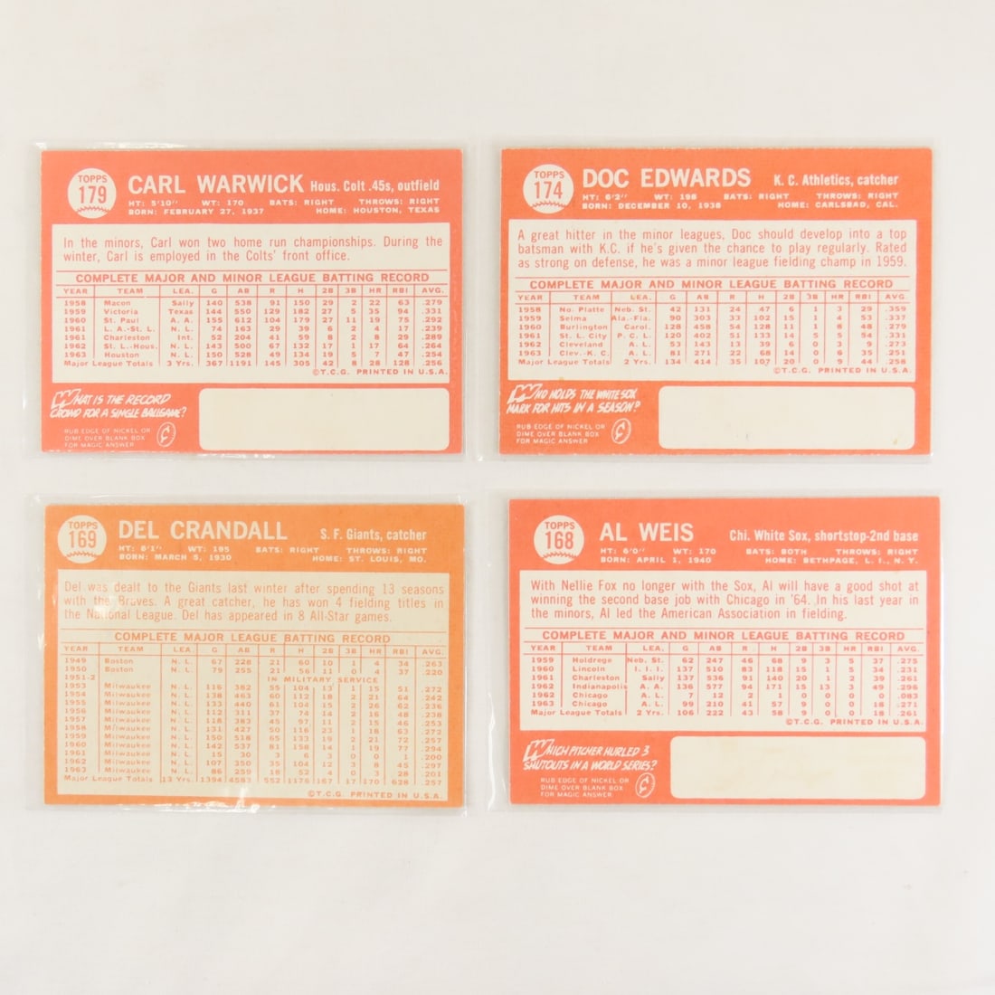 40 Sharo 1964 Topps Baseball Cards Crease Free - 15