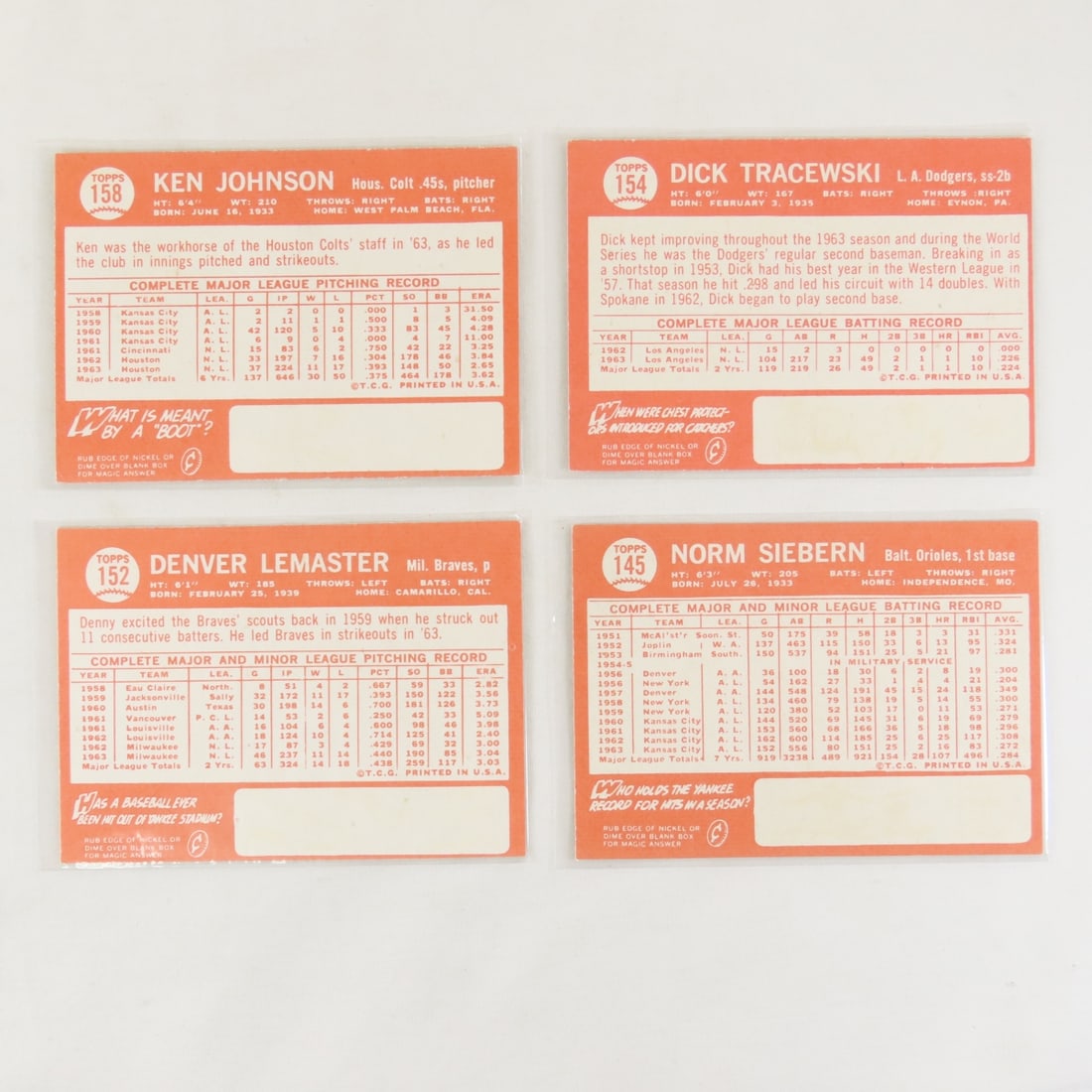 40 Sharo 1964 Topps Baseball Cards Crease Free - 17