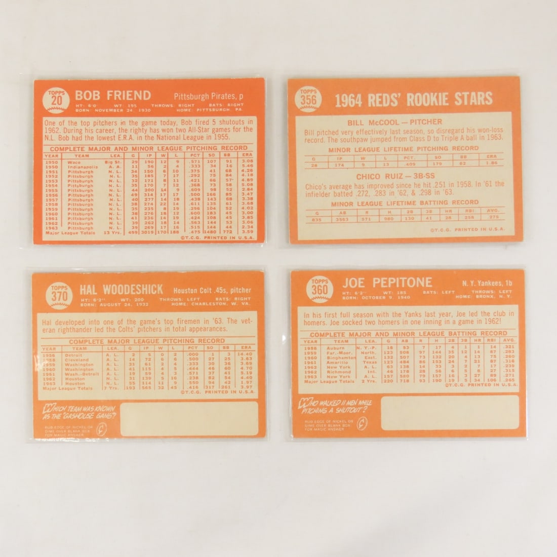 40 Sharo 1964 Topps Baseball Cards Crease Free - 3