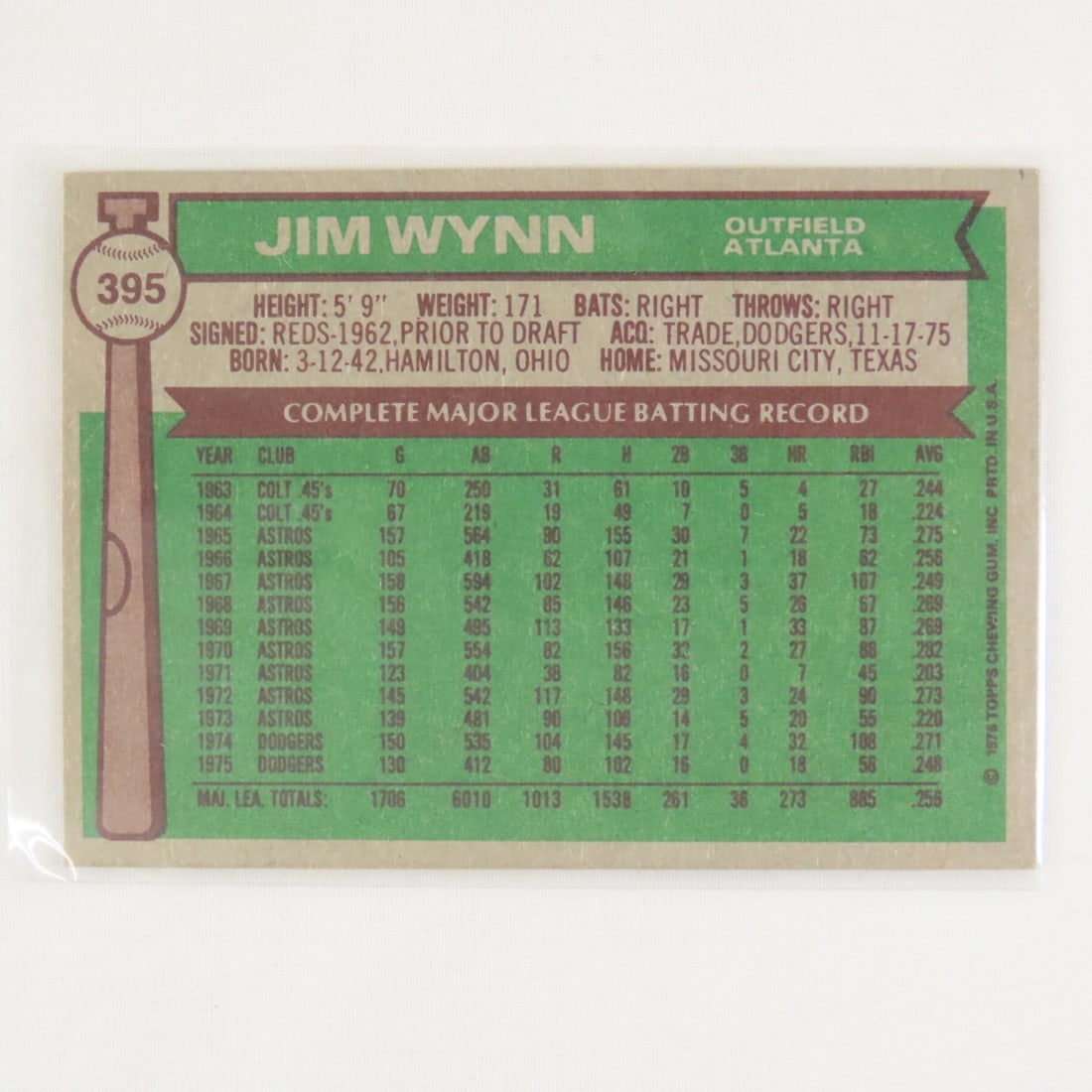 6 Autographed 1974 & 1976 Topps Baseball Cards - 5