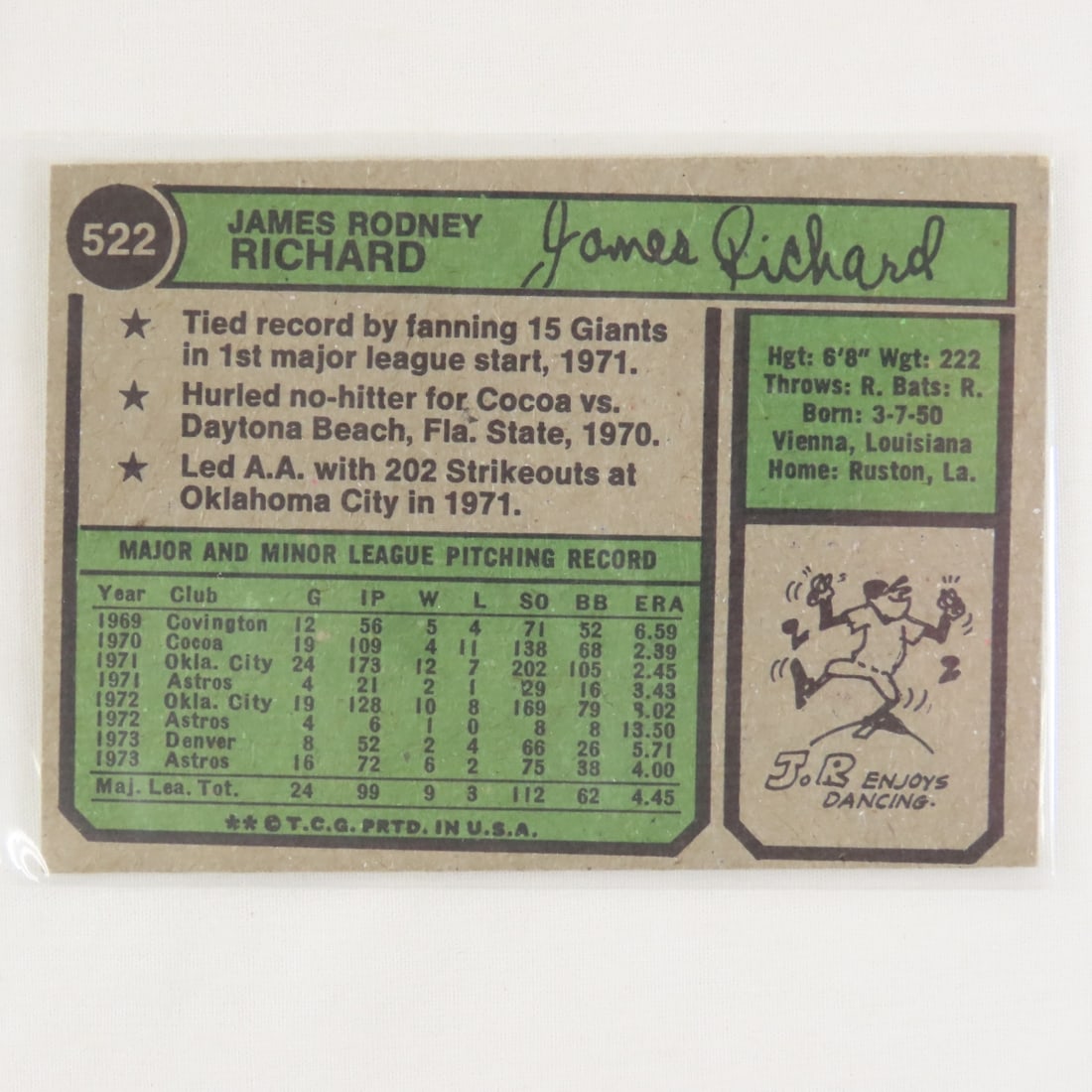 6 Autographed 1974 & 1976 Topps Baseball Cards - 9