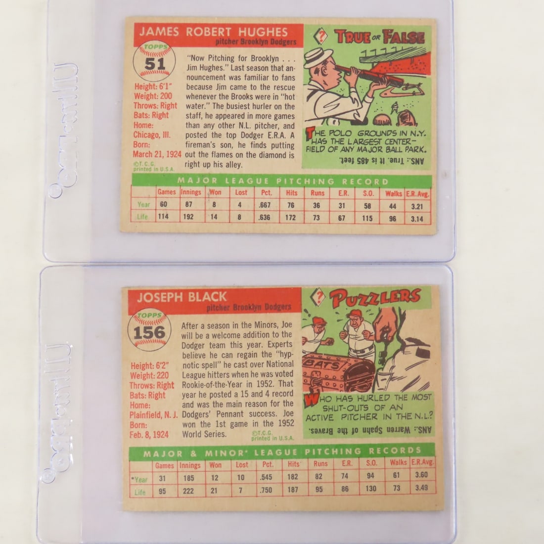 10 1955 Topps Baseball Cards- Dodgers, Yankees - 7