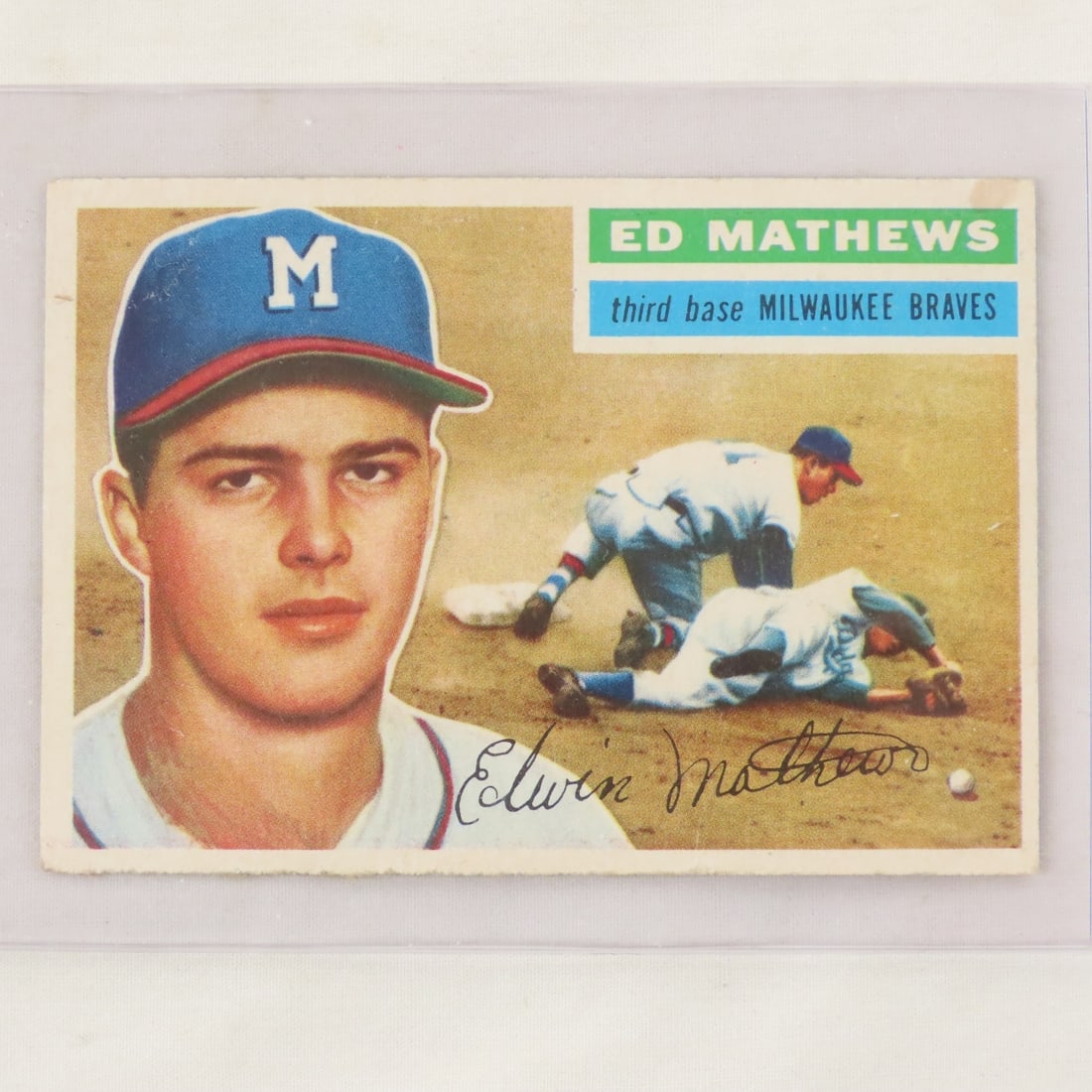 1956 Topps Ed Mathews & Ted Kluszewski Cards - 4