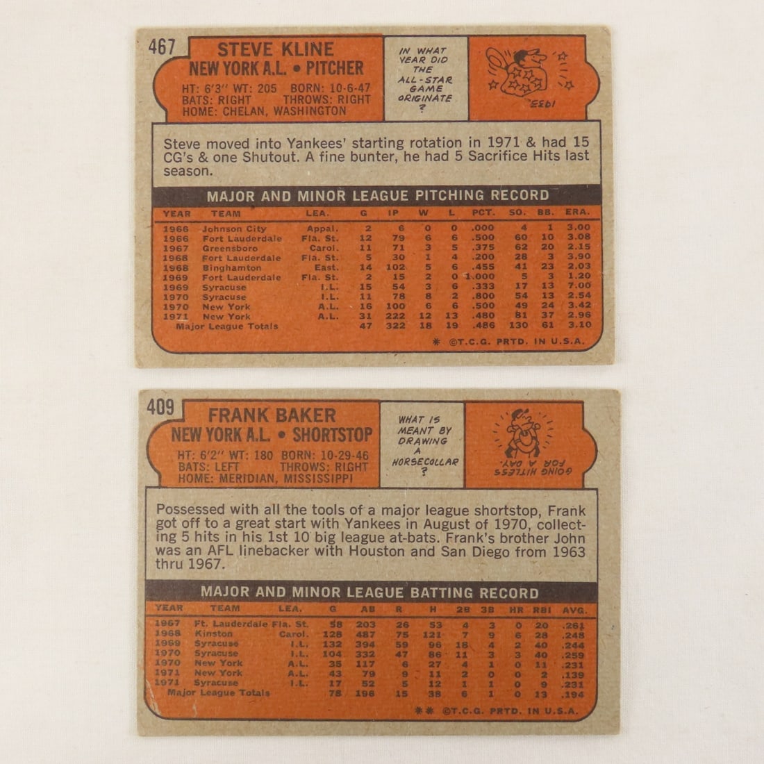 20 1972 Topps Baseball Cards- Vida Blue - 15