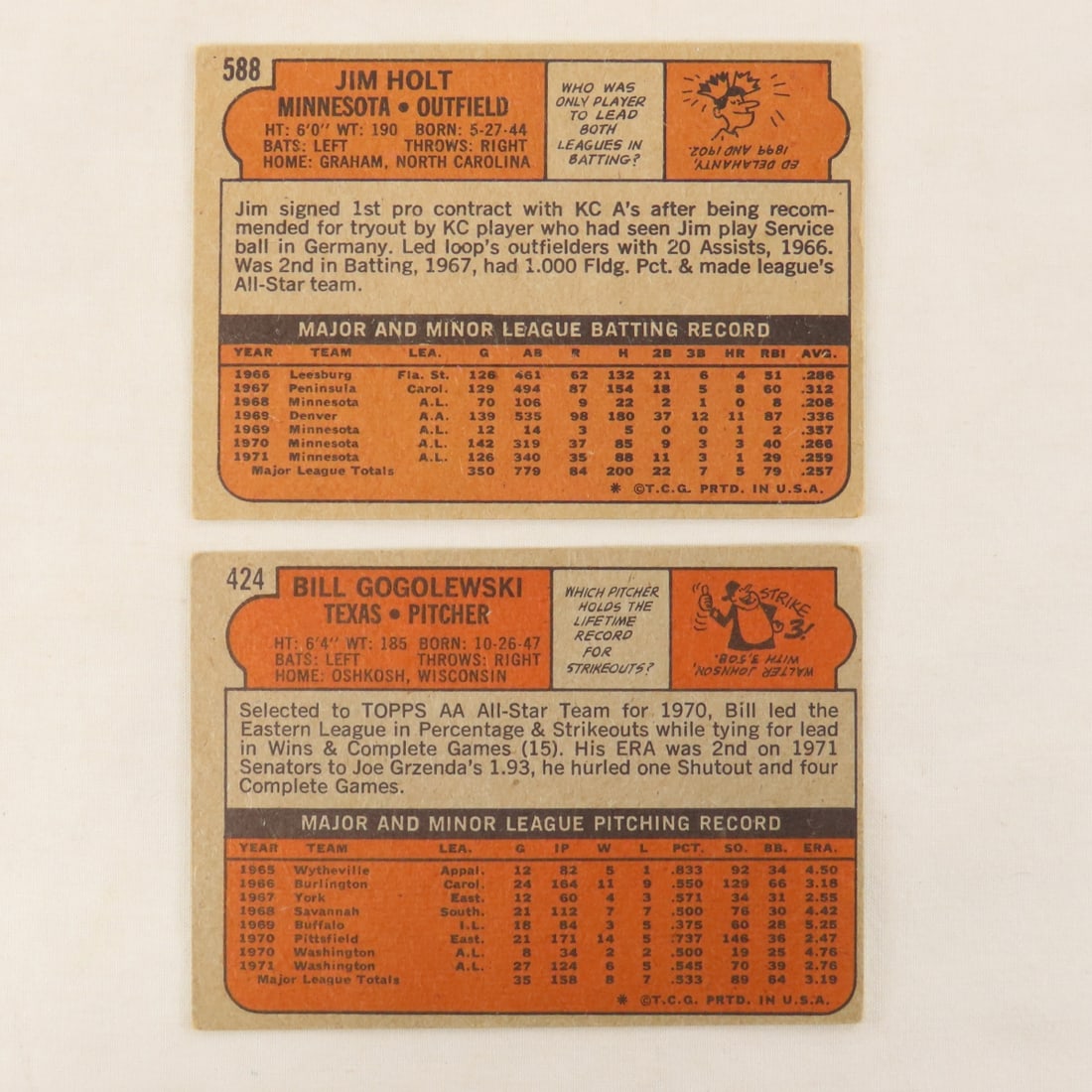 20 1972 Topps Baseball Cards- Vida Blue - 17