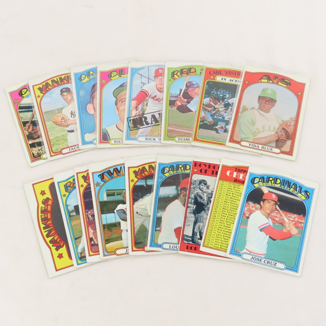 20 1972 Topps Baseball Cards- Vida Blue: 20 1972 Topps Baseball Cards- Vida Blue - LOT SIZE: 6x4x1" .5 LBS All information and photos, which are part of the description, are intended to be as accurate as possible, but errors are possible.