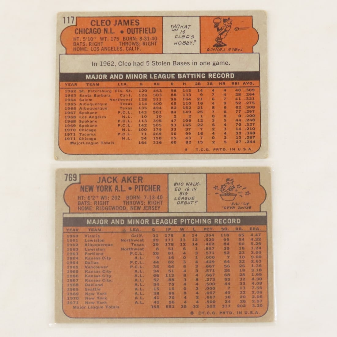 20 1972 Topps Baseball Cards- Vida Blue - 9