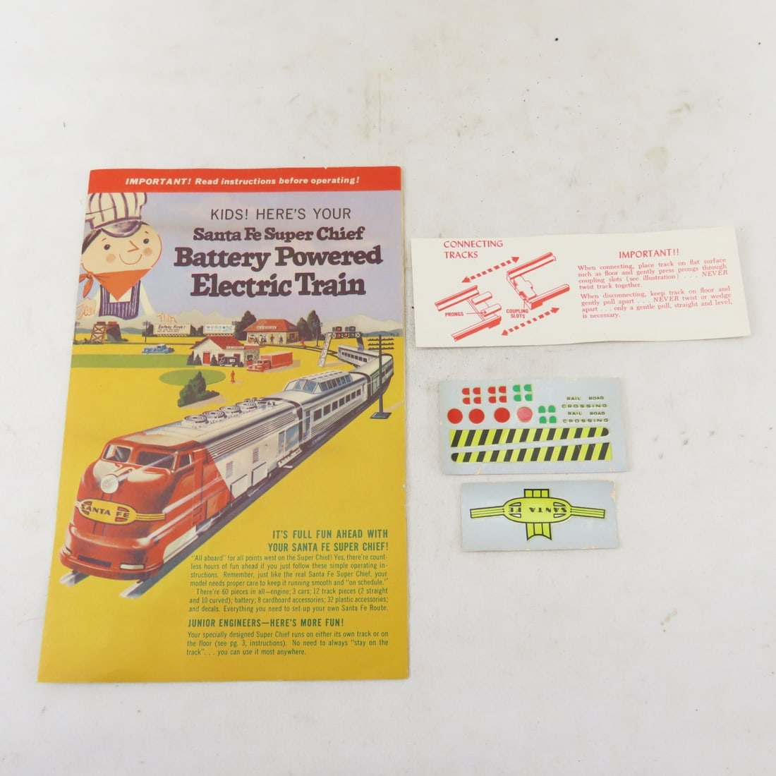 Vintage Santa Fe Super Chief Battery Op Train Set - 9