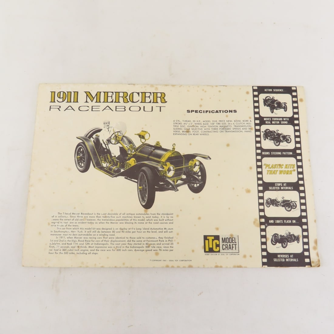Vintage ITC Motorized Mercer Raceabout Model Kit - 7