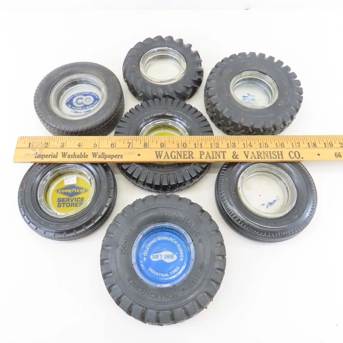 7 Vintage Goodyear & Other Tire Ashtrays, Goodrich - 2