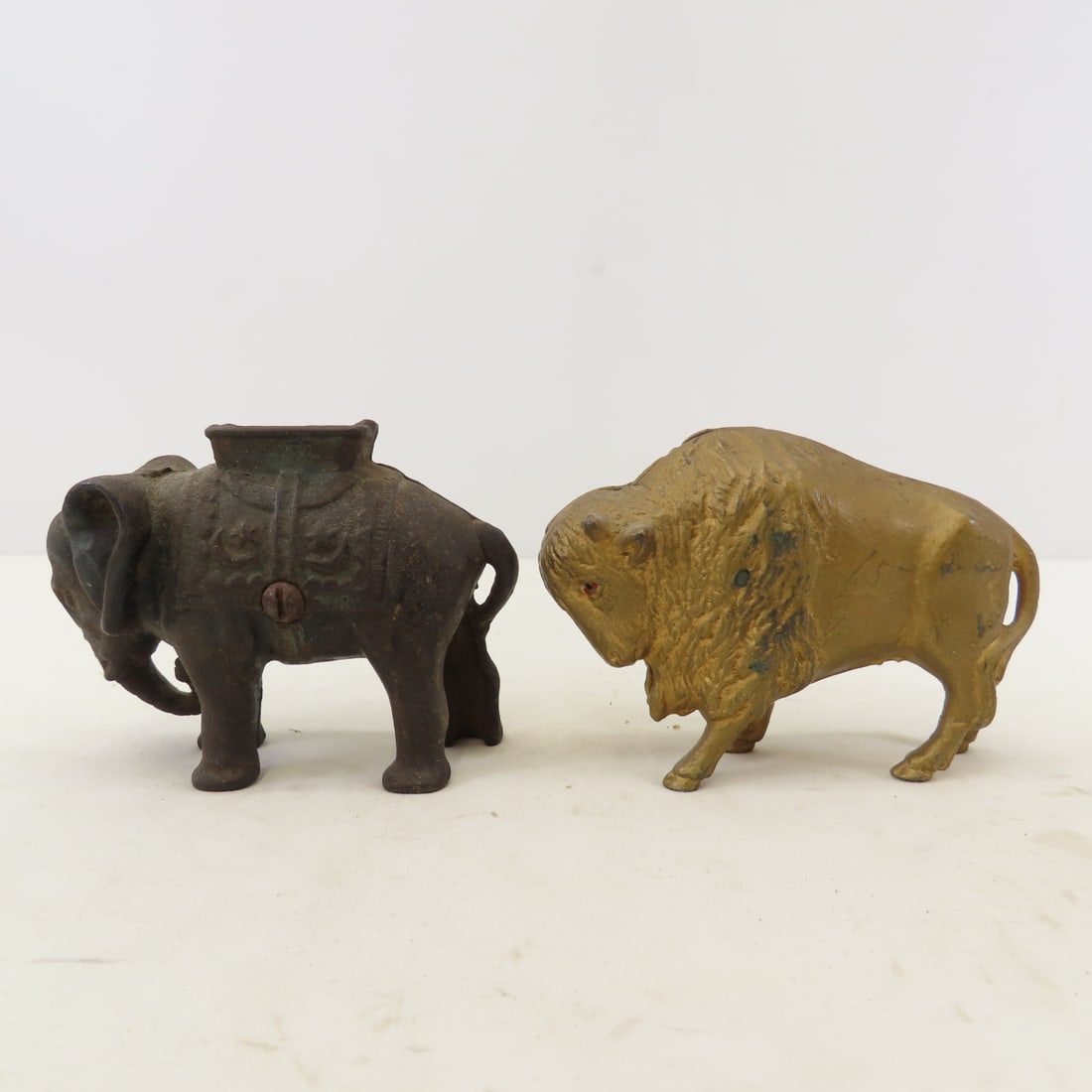 Antique Cast Iron Horses, Buffalo & Elephant Banks - 16