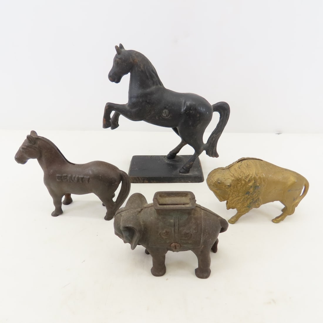 Antique Cast Iron Horses, Buffalo & Elephant Banks (1 of 20)