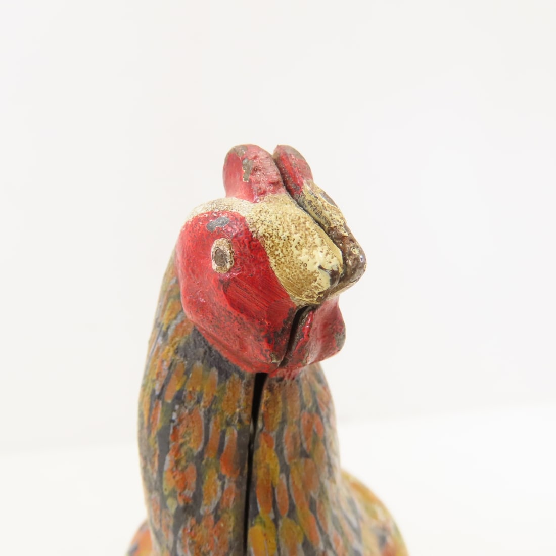 Antique Cast Iron Painted Chicken/Hen Coin Bank - 7