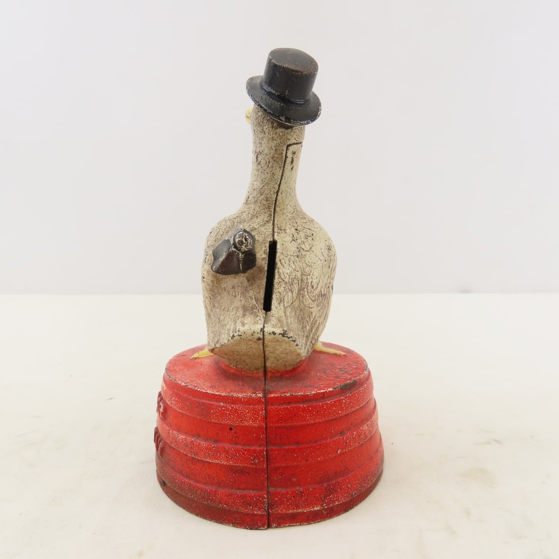 Antique Hubley Cast Iron "Rainy Day" Duck Bank - 2