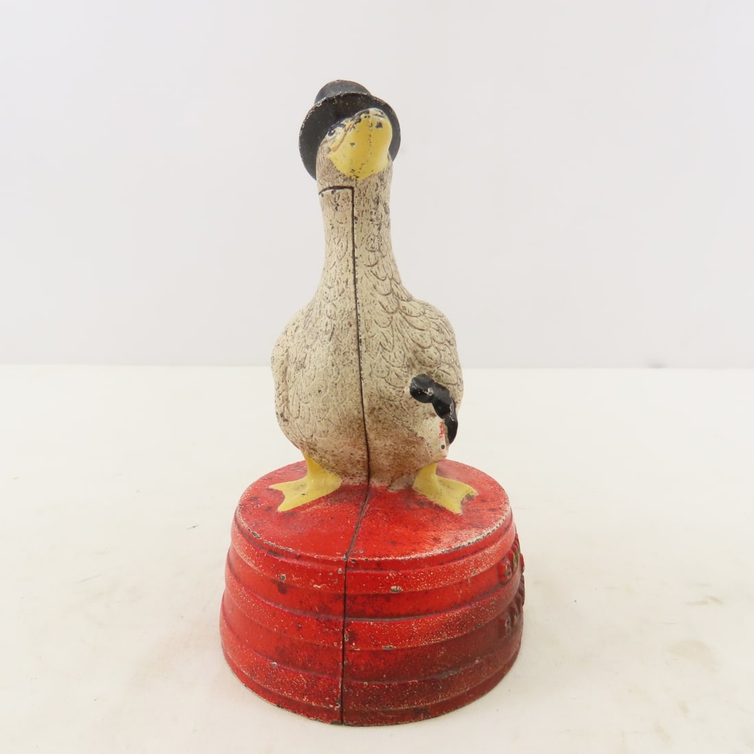 Antique Hubley Cast Iron "Rainy Day" Duck Bank - 4