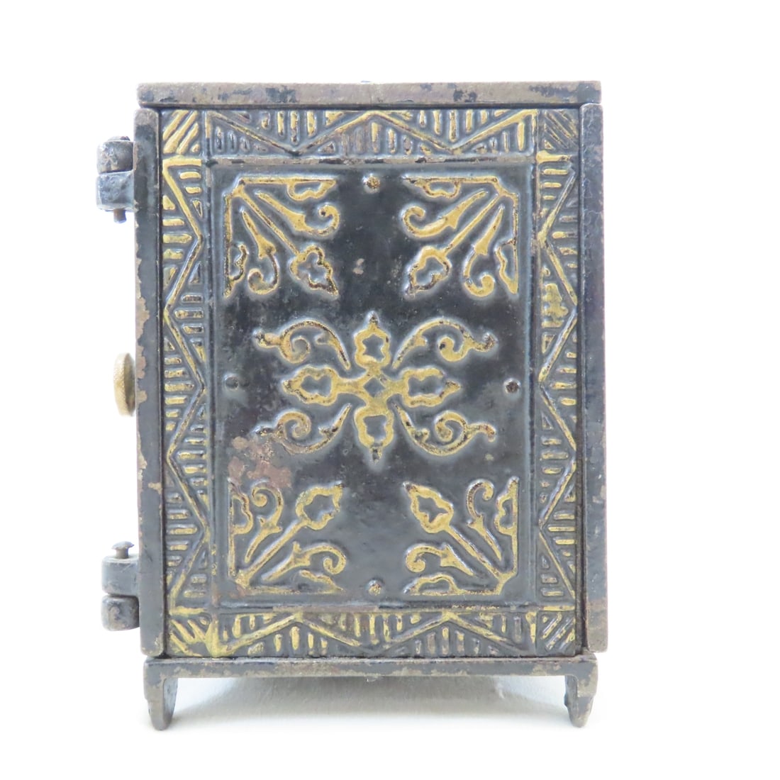 Antique Metal Combination Safe Deposit Coin Bank - 2