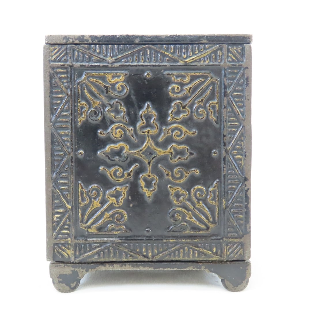 Antique Metal Combination Safe Deposit Coin Bank - 3