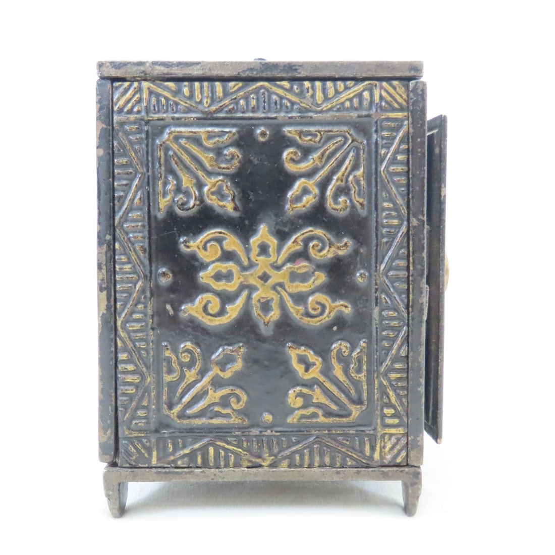 Antique Metal Combination Safe Deposit Coin Bank - 4