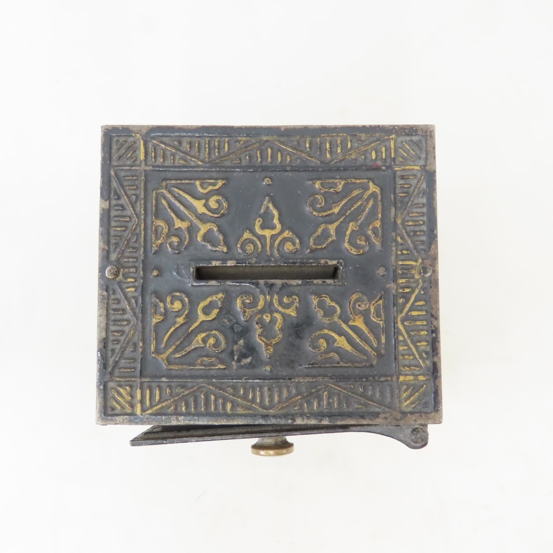 Antique Metal Combination Safe Deposit Coin Bank - 5