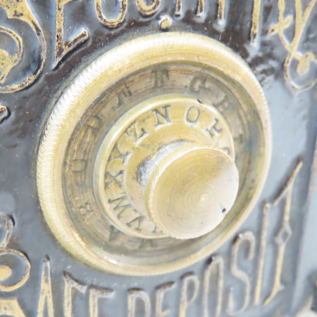 Antique Metal Combination Safe Deposit Coin Bank - 8