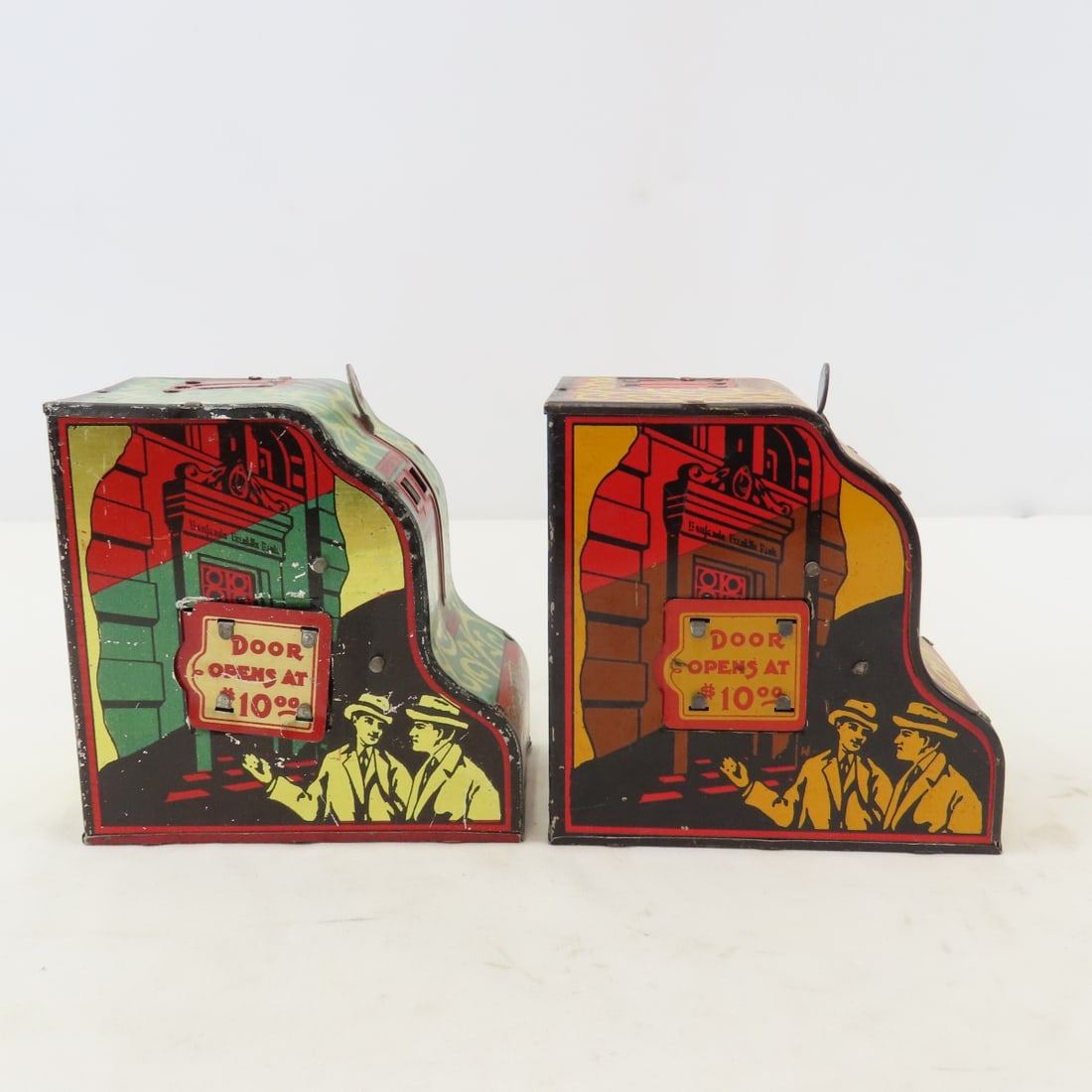 5 Vintage Metal Cash Register Coin Banks, MARX - 15