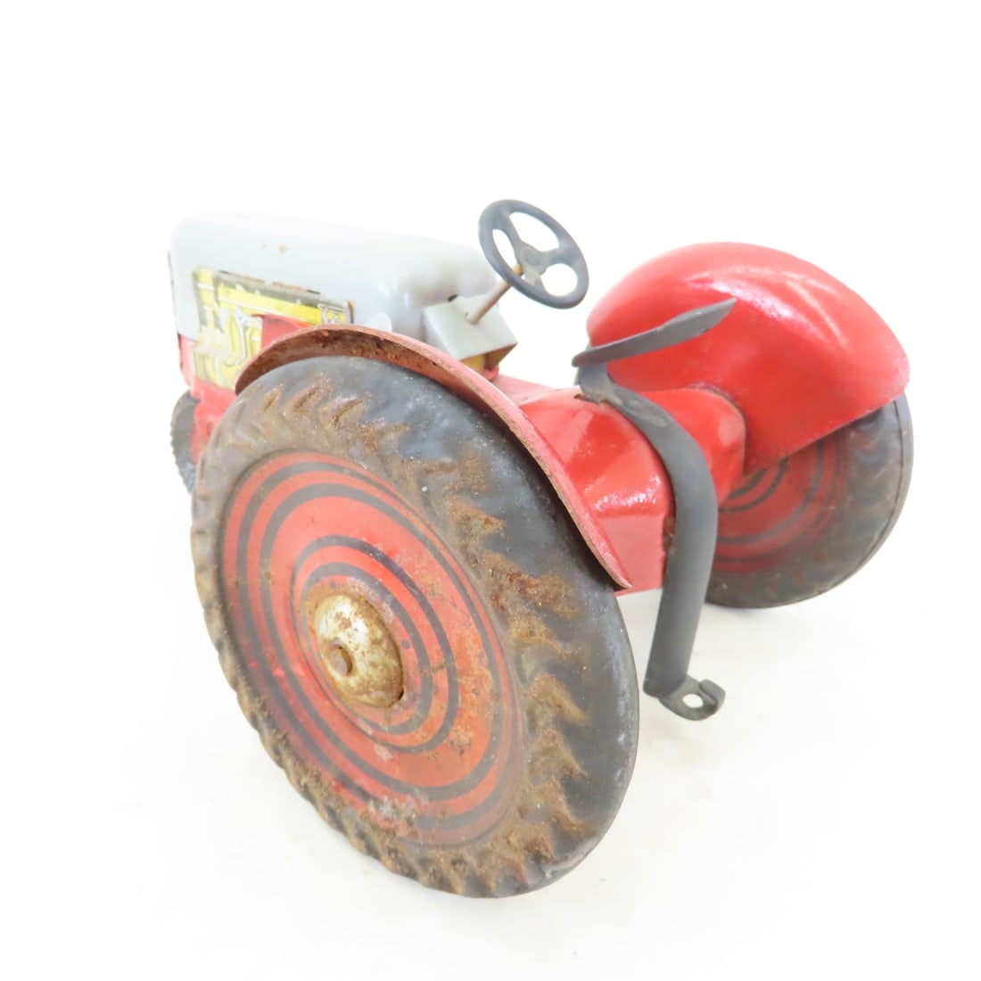 Vintage Pressed Steel/Tin Litho Toy Tractor - 3