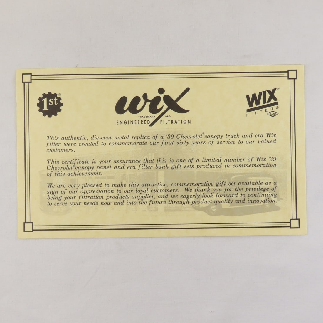 1st Gear 1:34 Wix 1939 Chevy Panel Truck Bank - 13