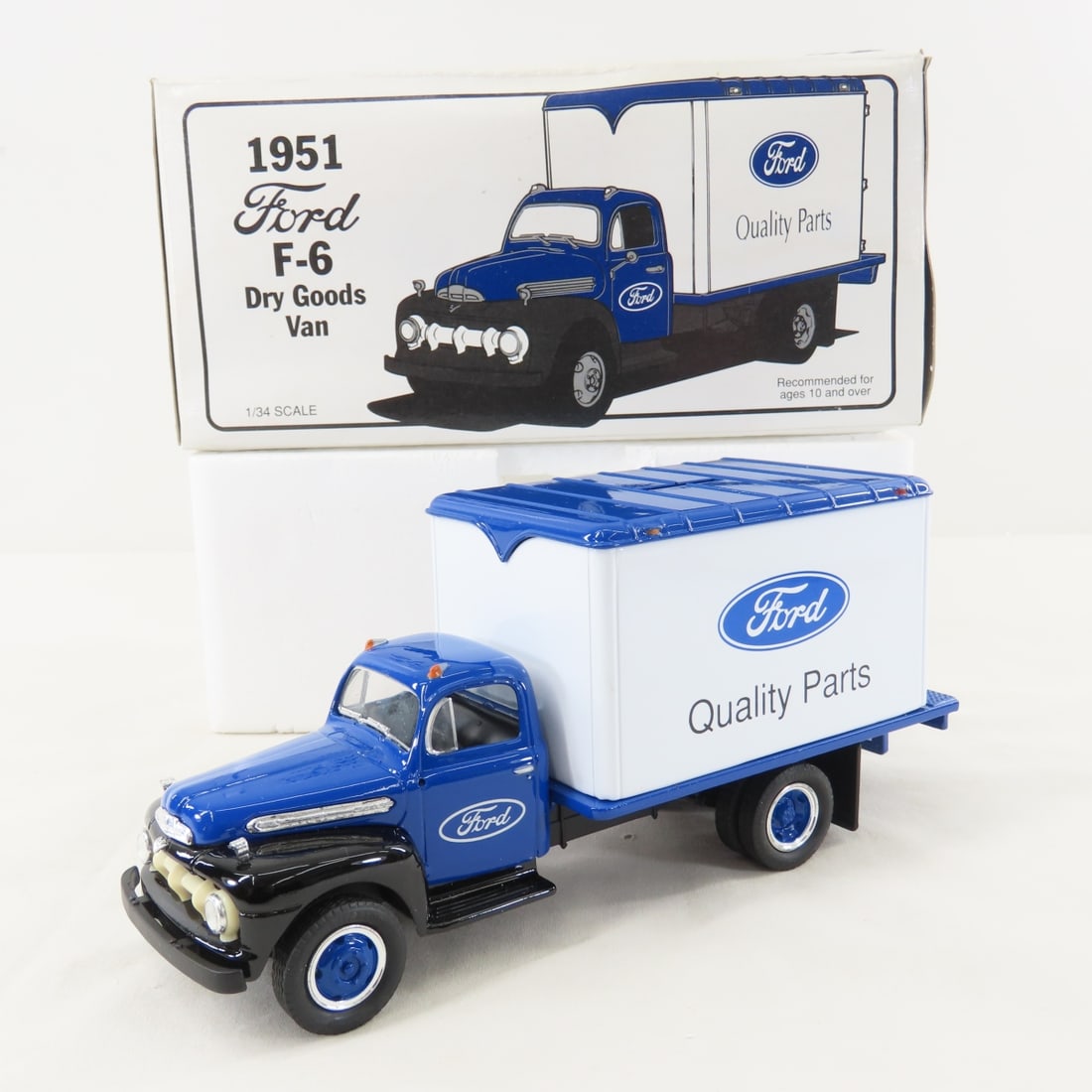 1st Gear 1:34 Quality Parts Ford F6 Dry Goods Van: 1st Gear 1:34 Quality Parts Ford F6 Dry Goods Van - 1951 Diecast Metal 20-1123. Bax has water damage. LOT SIZE: 9x5x4" 2 LBS All information and photos, which are part of the description, are intended