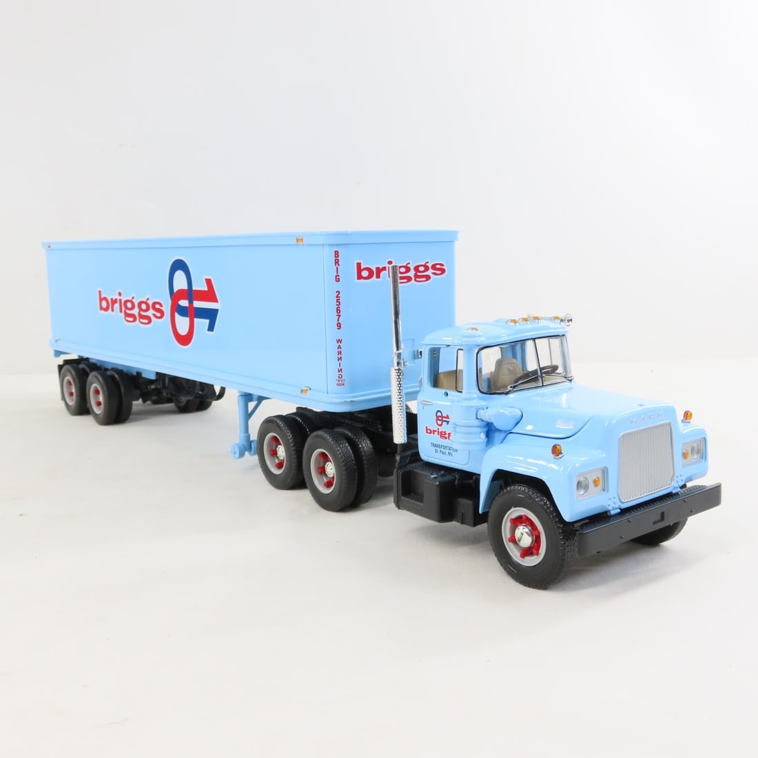 1st Gear 1:34 Briggs Mack R-Model w/35' Trailer - 7