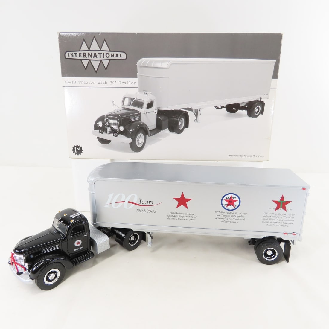 1st Gear Texaco 1949 INTL KB10 Tractor Trailer: 1st Gear Texaco 1949 INTL KB10 Tractor Trailer - 1:34 Diecast Metal 19-2822. LOT SIZE: 13x8x4" 2 LBS All information and photos, which are part of the description, are intended to be as