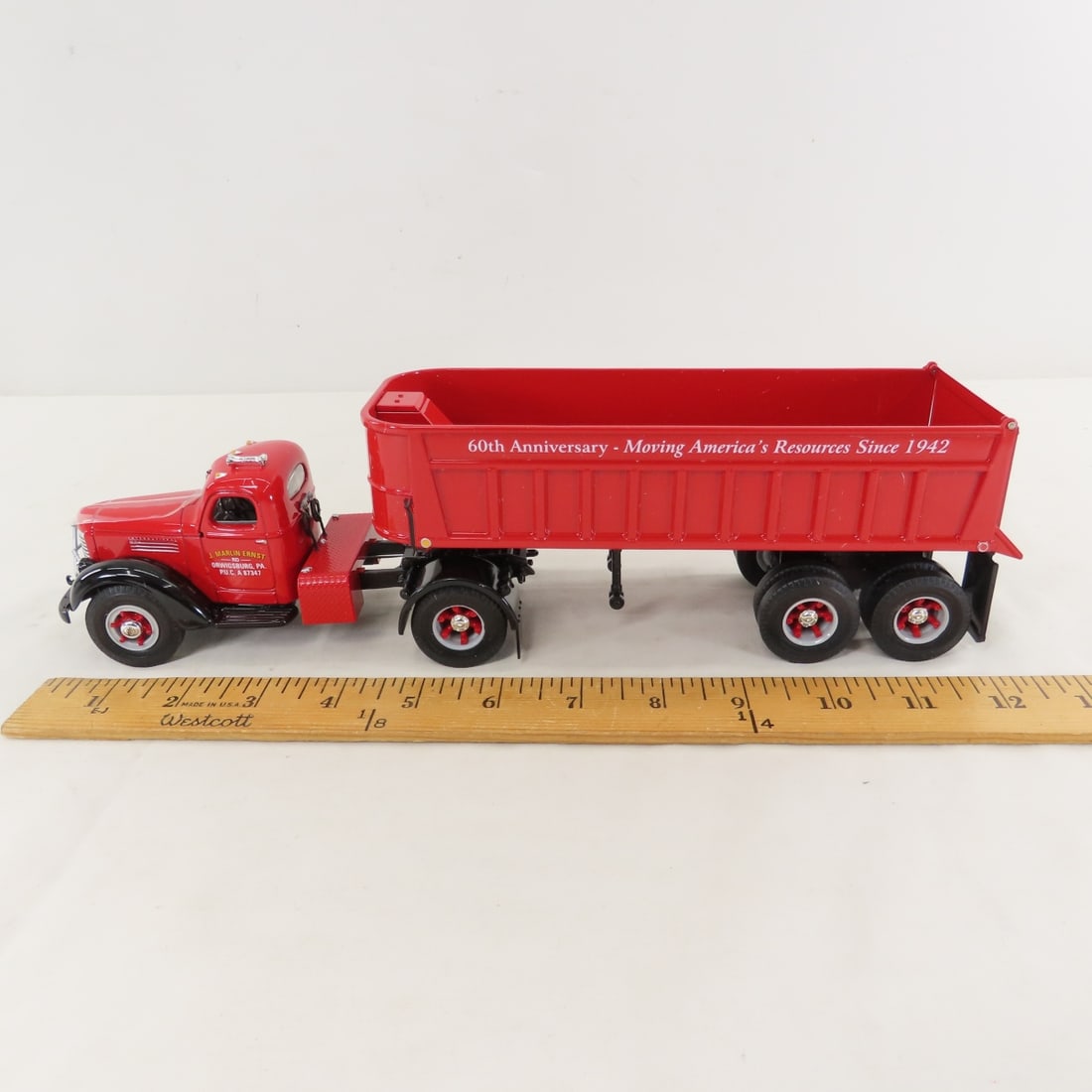 1st Gear 1:34 Marlin Ernst INTL KB10 Dump Trailer - 2