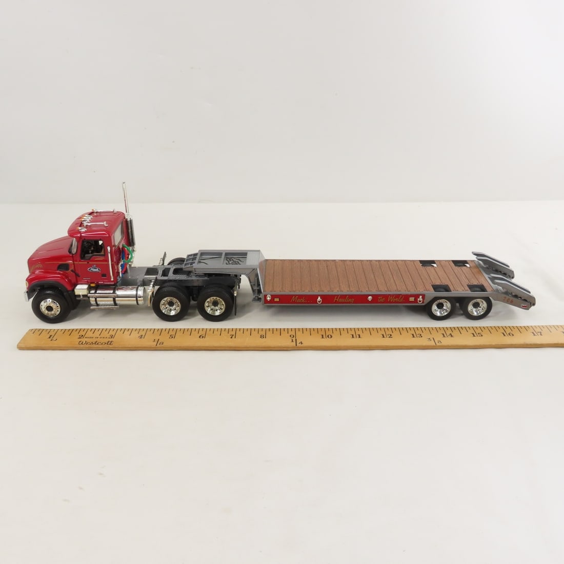 1st Gear 1:34 Mack Granite Tractor, Lowboy Trailer - 2