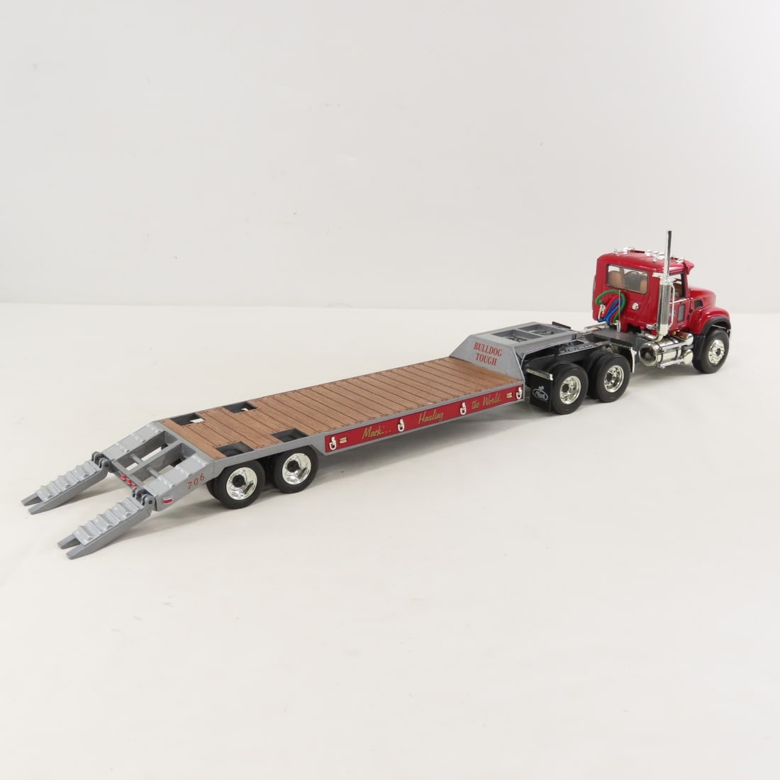 1st Gear 1:34 Mack Granite Tractor, Lowboy Trailer - 5