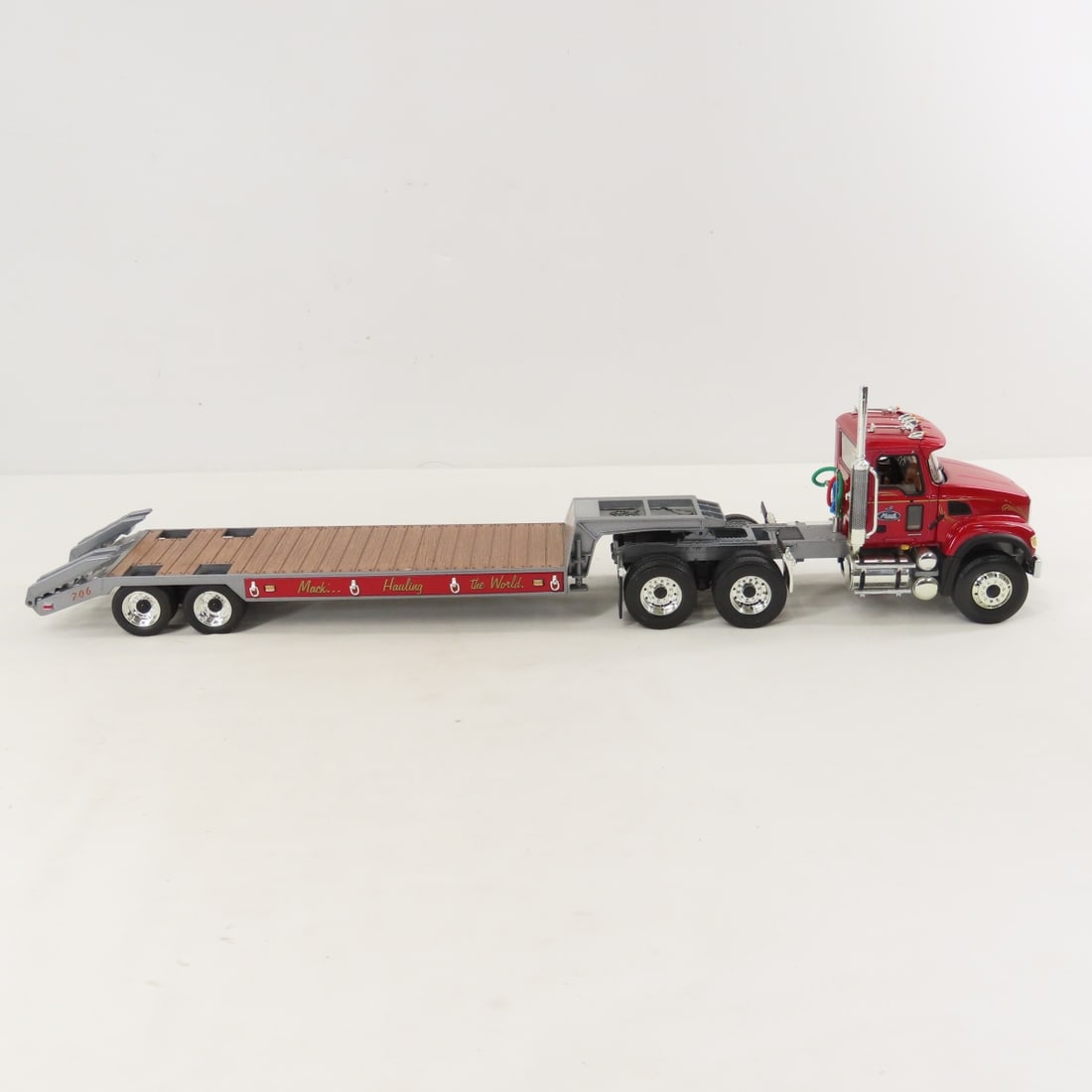 1st Gear 1:34 Mack Granite Tractor, Lowboy Trailer - 6
