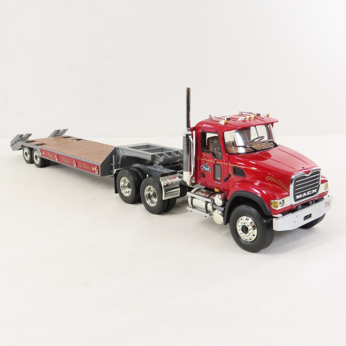 1st Gear 1:34 Mack Granite Tractor, Lowboy Trailer - 7