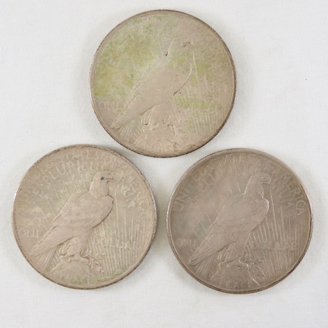 3 1925 Peace Silver Dollars - 2