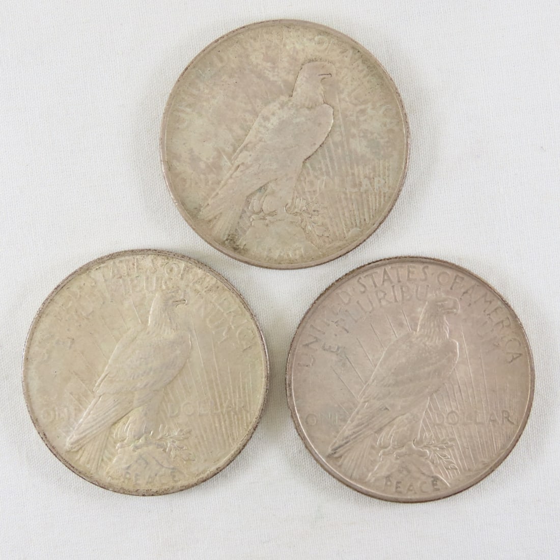 3 1922 Peace Silver Dollars - 2