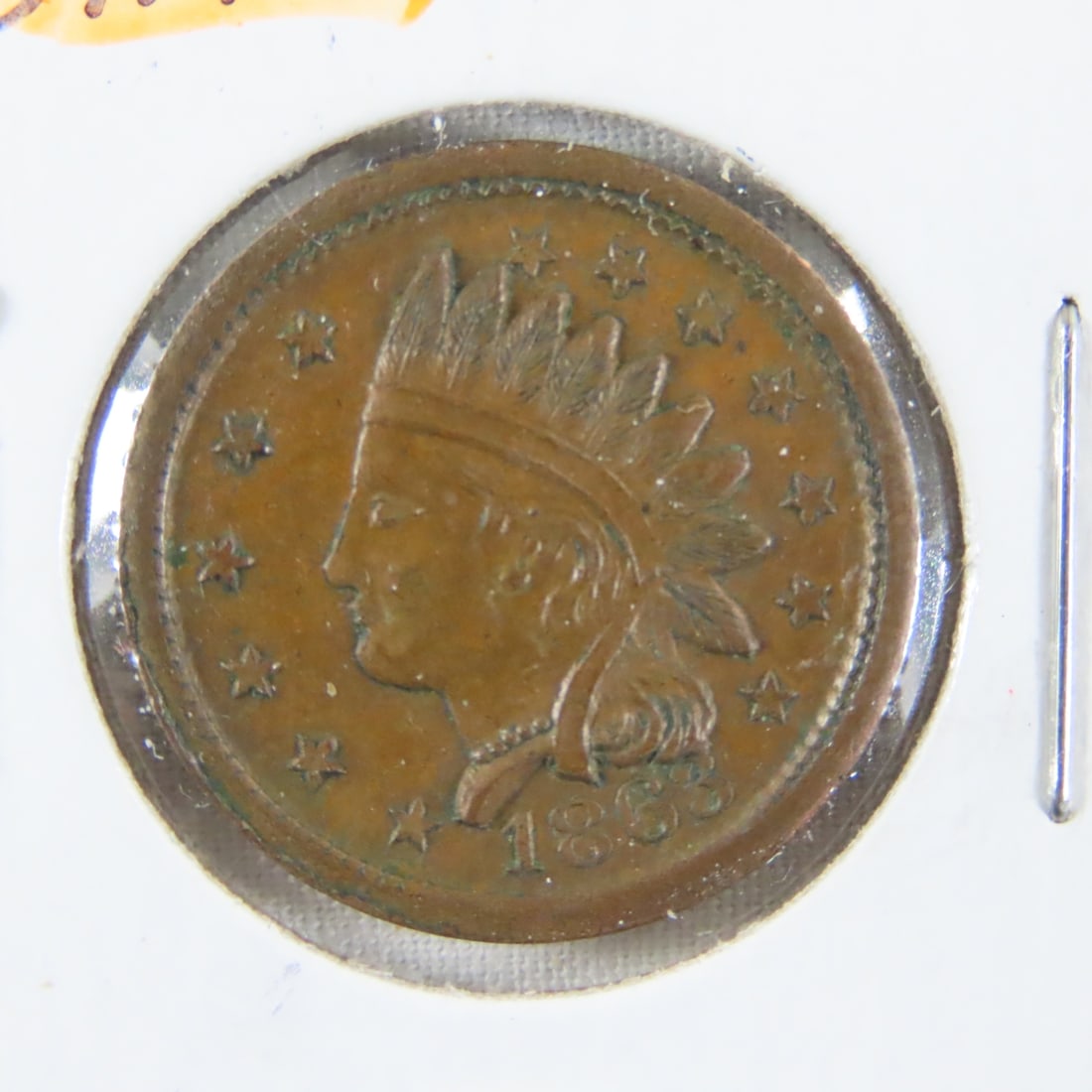 1863 Civil War Patriotic Token Indian Head - 2