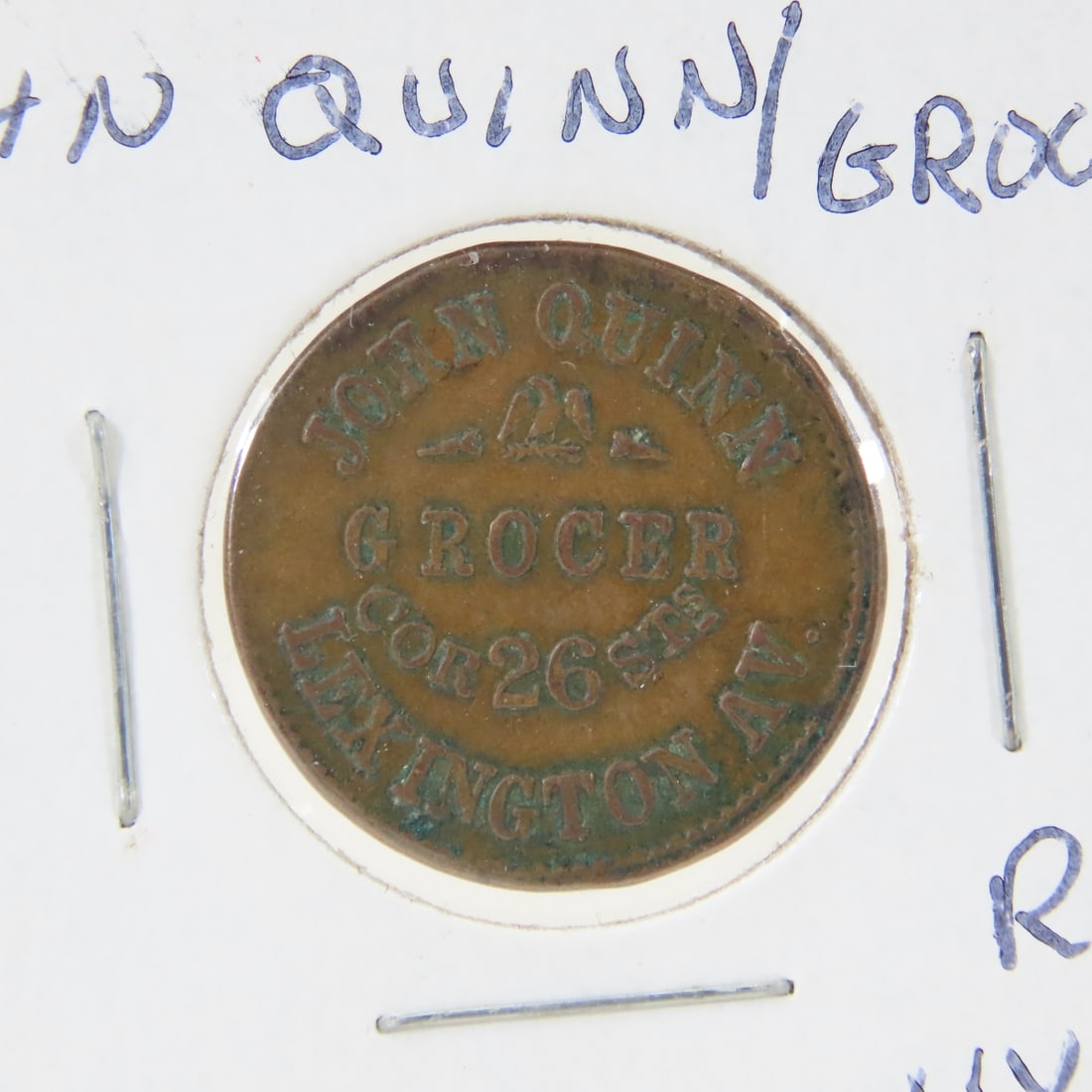 Civil War Store Token John Quinn Grocer - 2