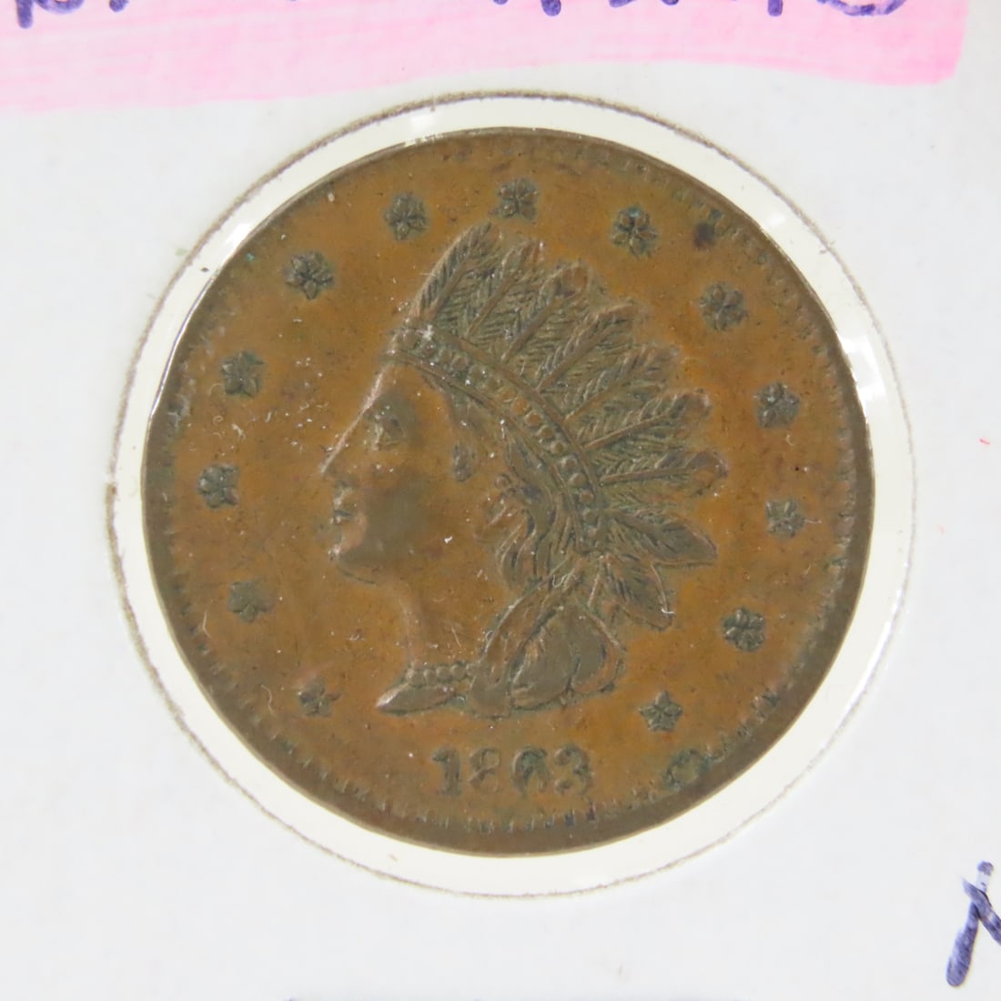 1863 Civil War Store Token G. Parsons Fireworks - 2