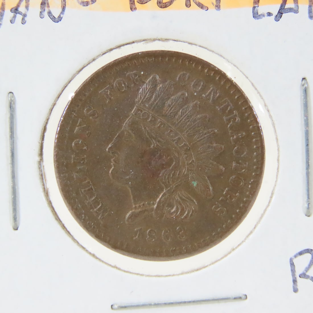 1863 Civil War Patriotic Token Indian Head - 2
