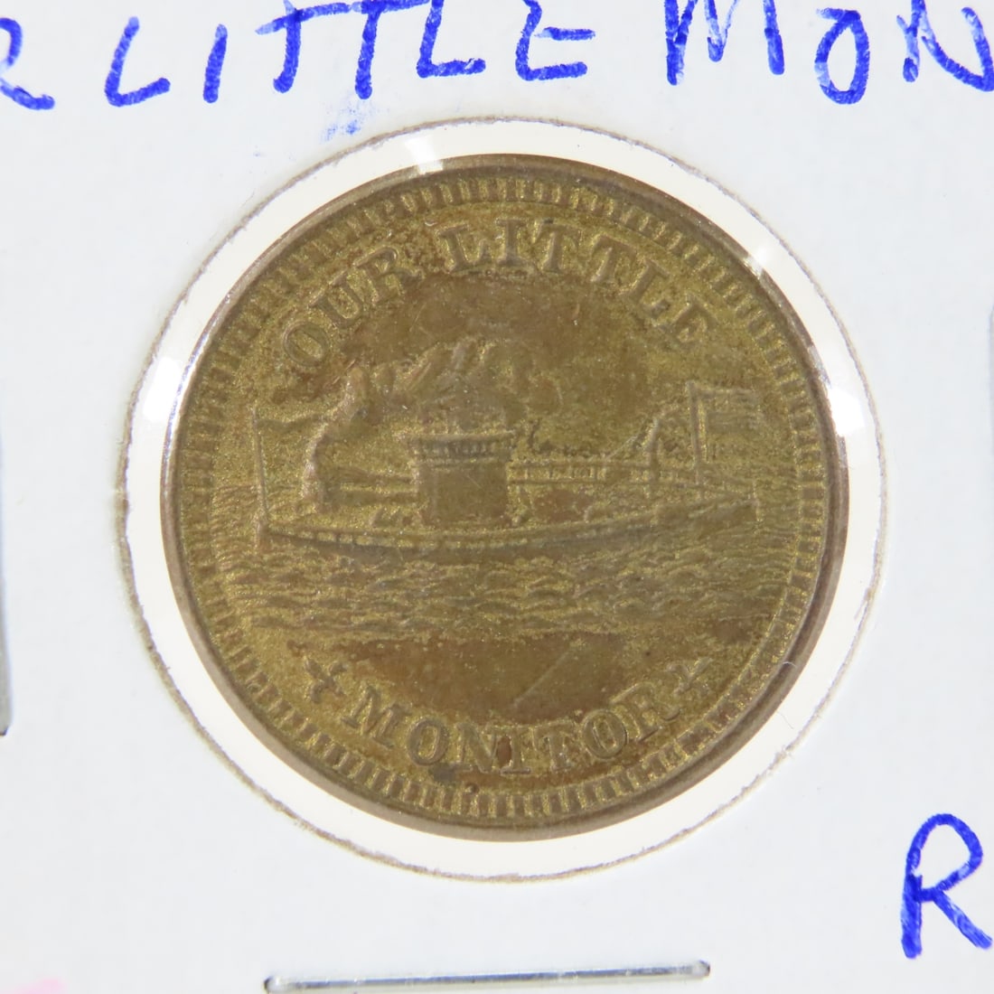 1863 Civil War Patriotic Token Our Little Monitor - 2