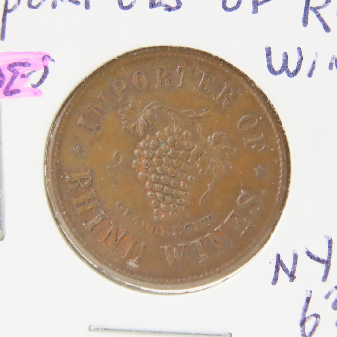 Civil War Store Token H.J. Bang Restaurant NY - 2