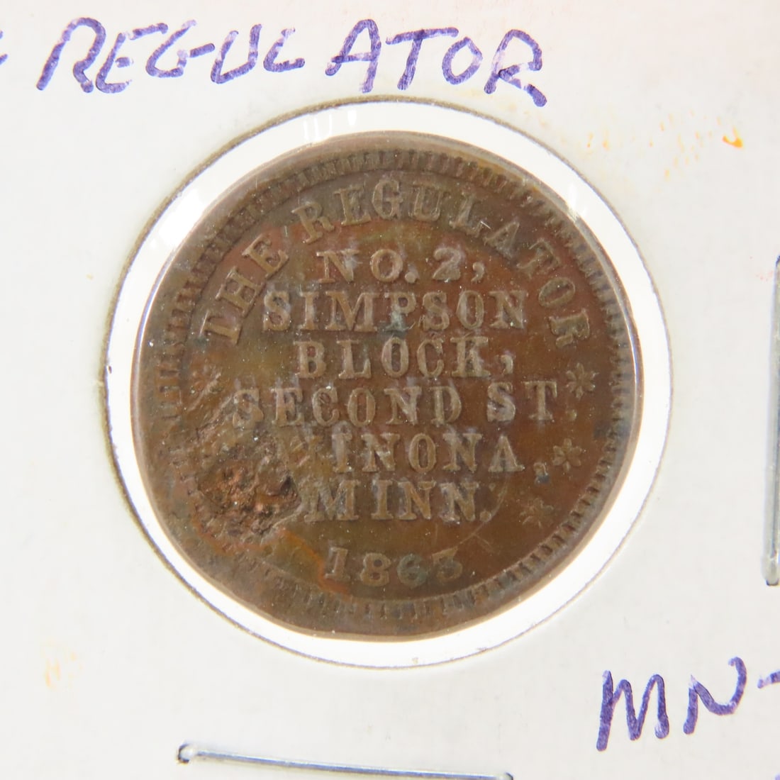 1863 Civil War Store Token Coe + Hayden Dry Goods - 2