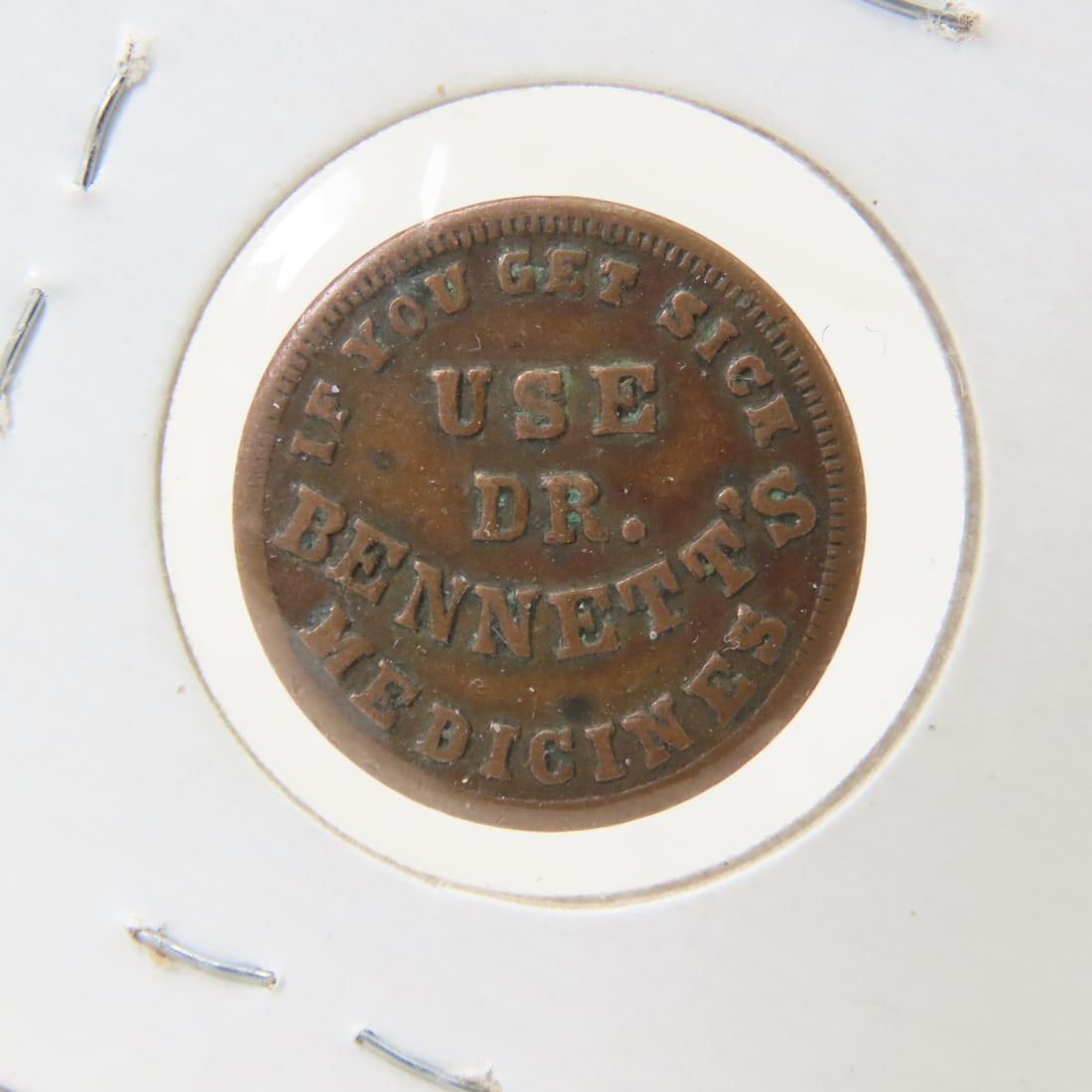 1863 Civil War Store Token Dr. Bennetts Medicine - 4