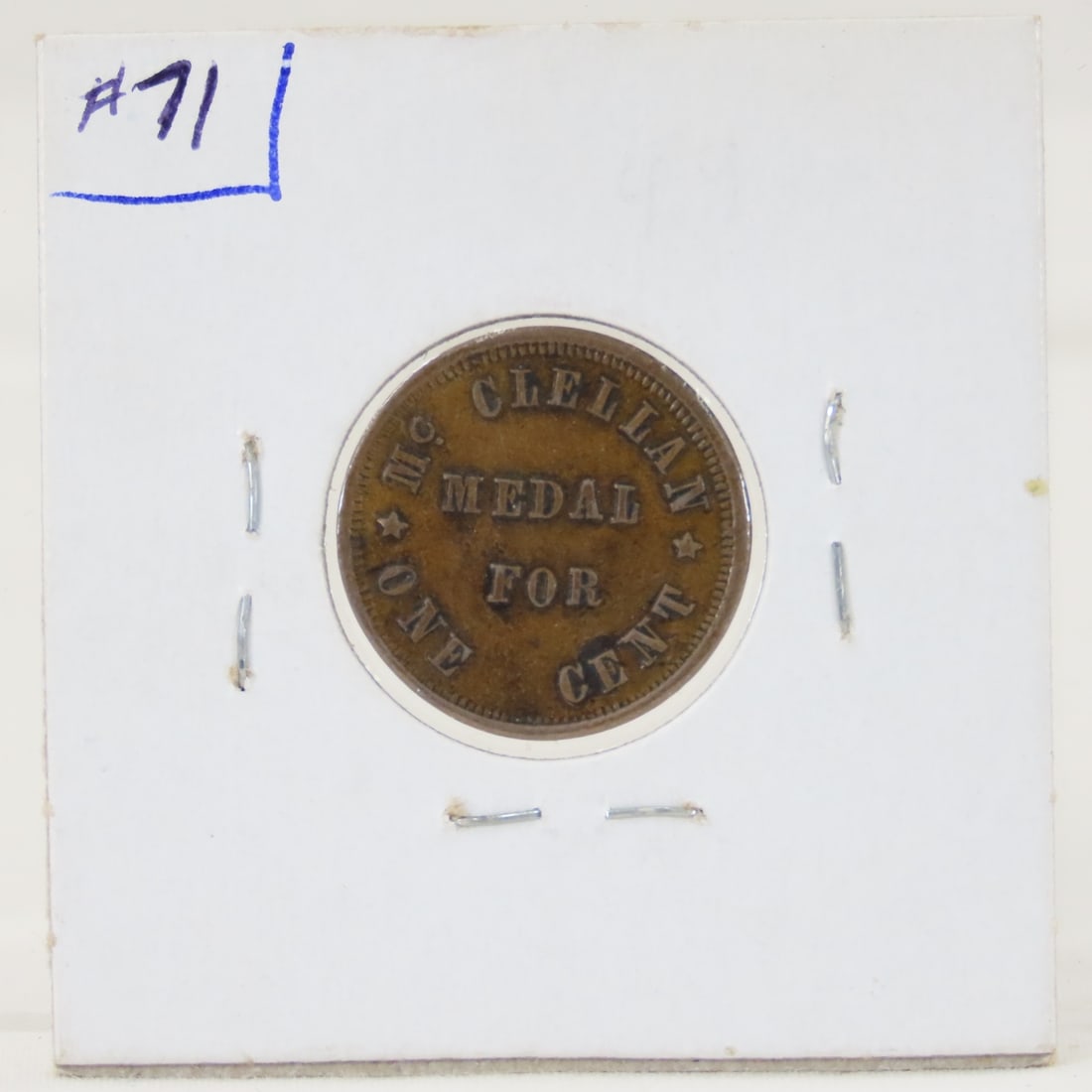 1863 Civil War Patriotic Token Gen. Mc Clellen - 3