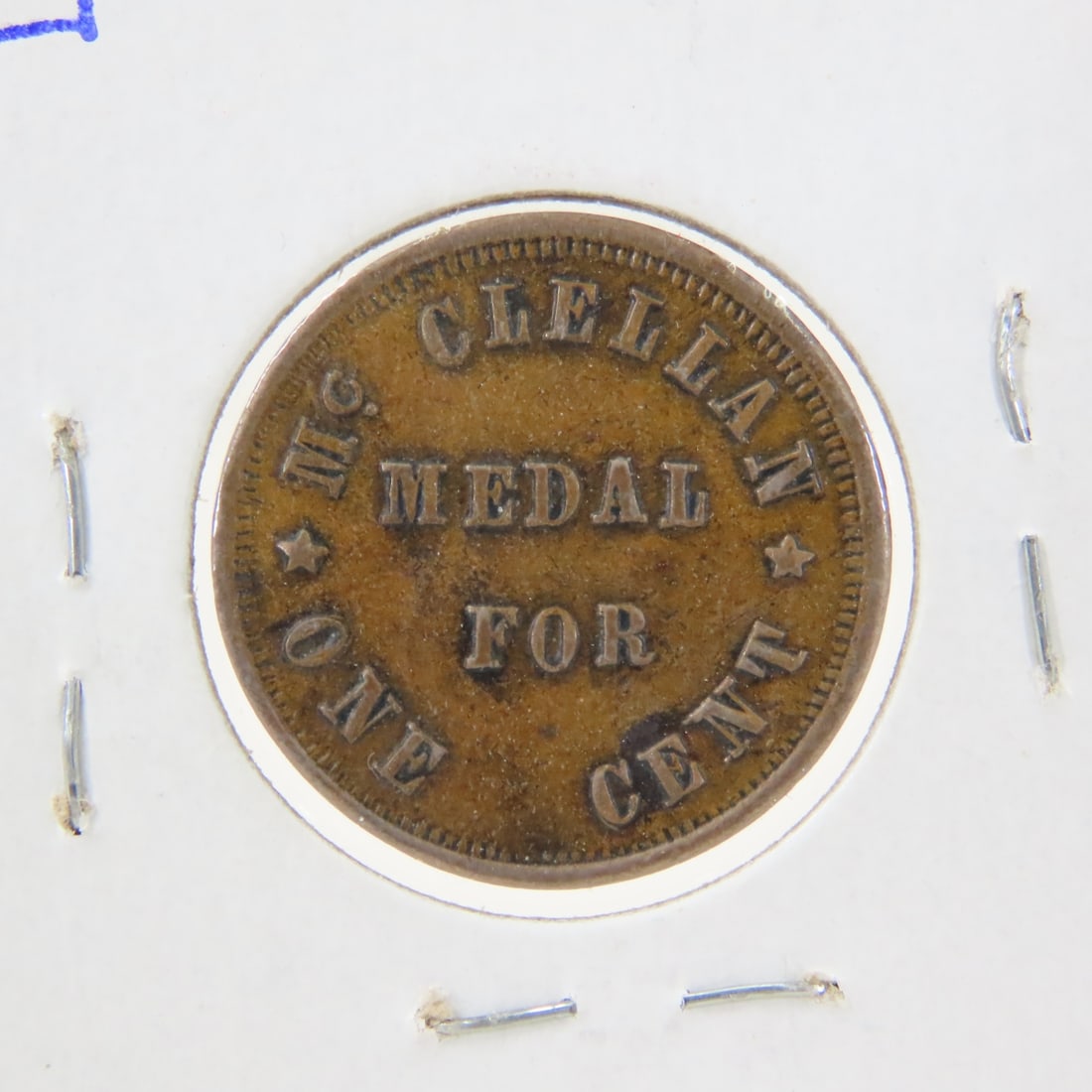 1863 Civil War Patriotic Token Gen. Mc Clellen - 4