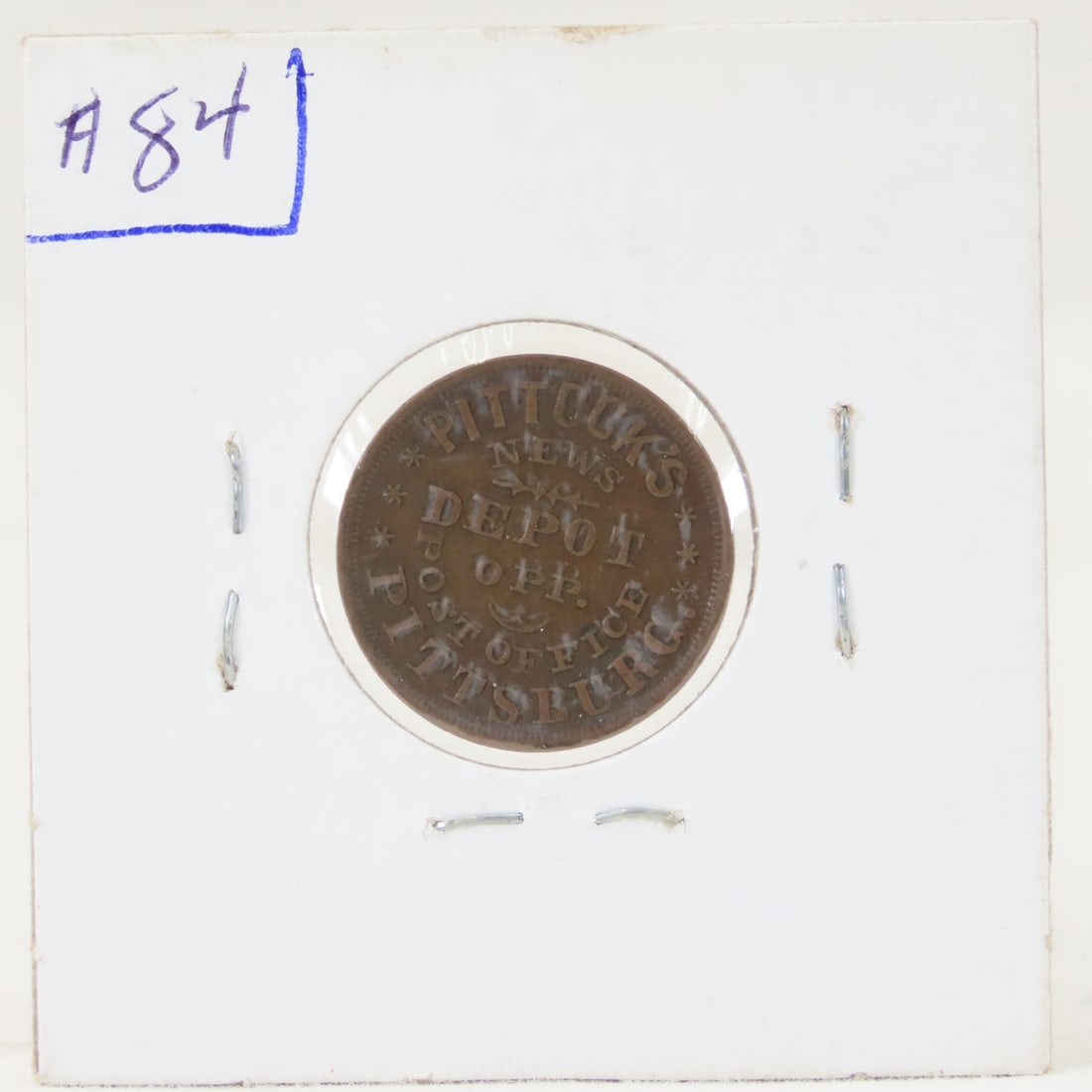 1863 Civil War Store Token Pitlocks News Depot - 3