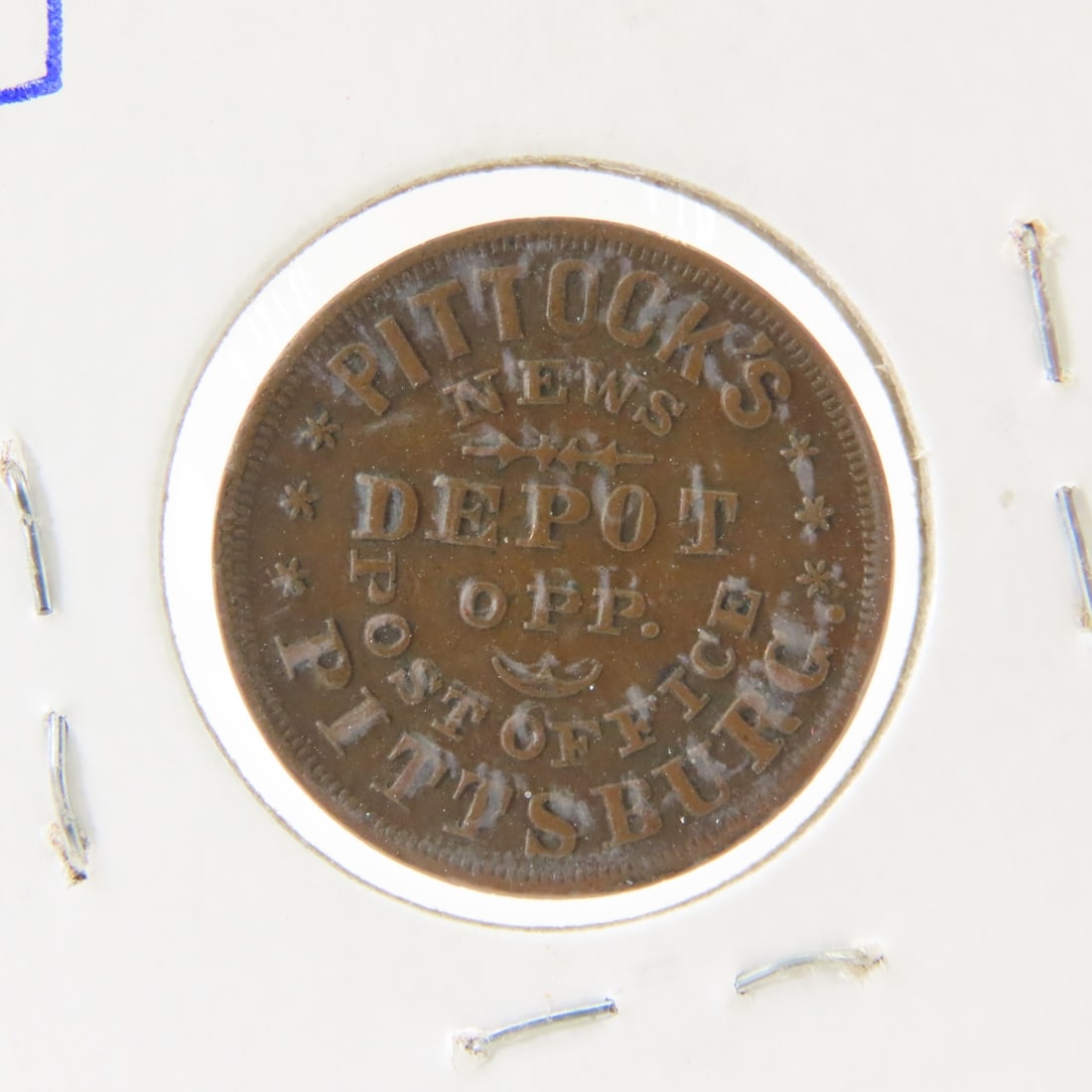 1863 Civil War Store Token Pitlocks News Depot - 4